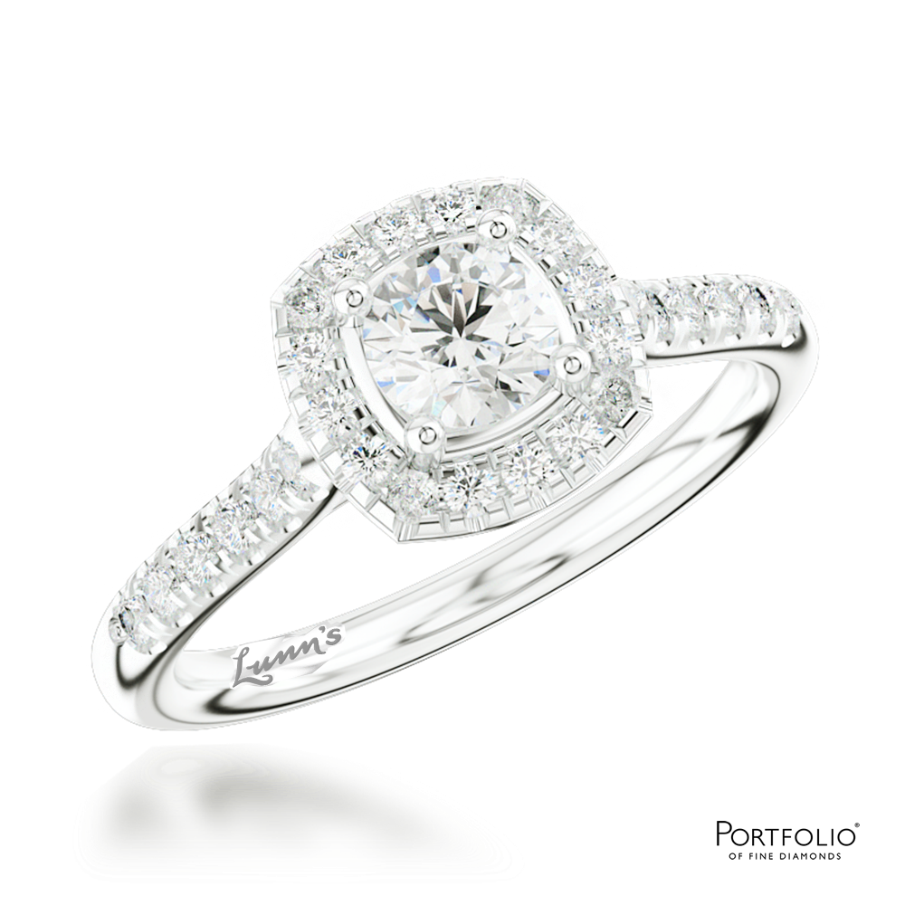 Cluster 0.30ct D SI1 Diamond Platinum Ring