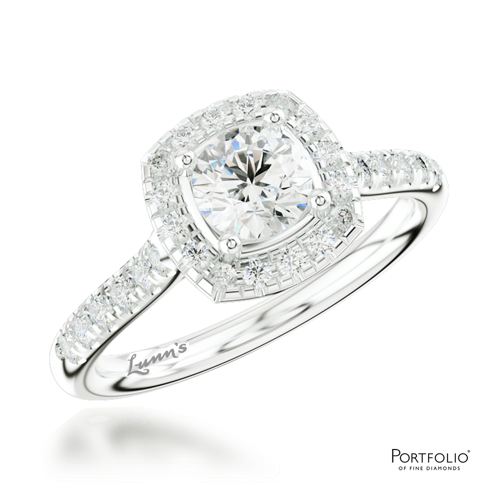 Cluster 0.50ct F SI1 Diamond Platinum Ring