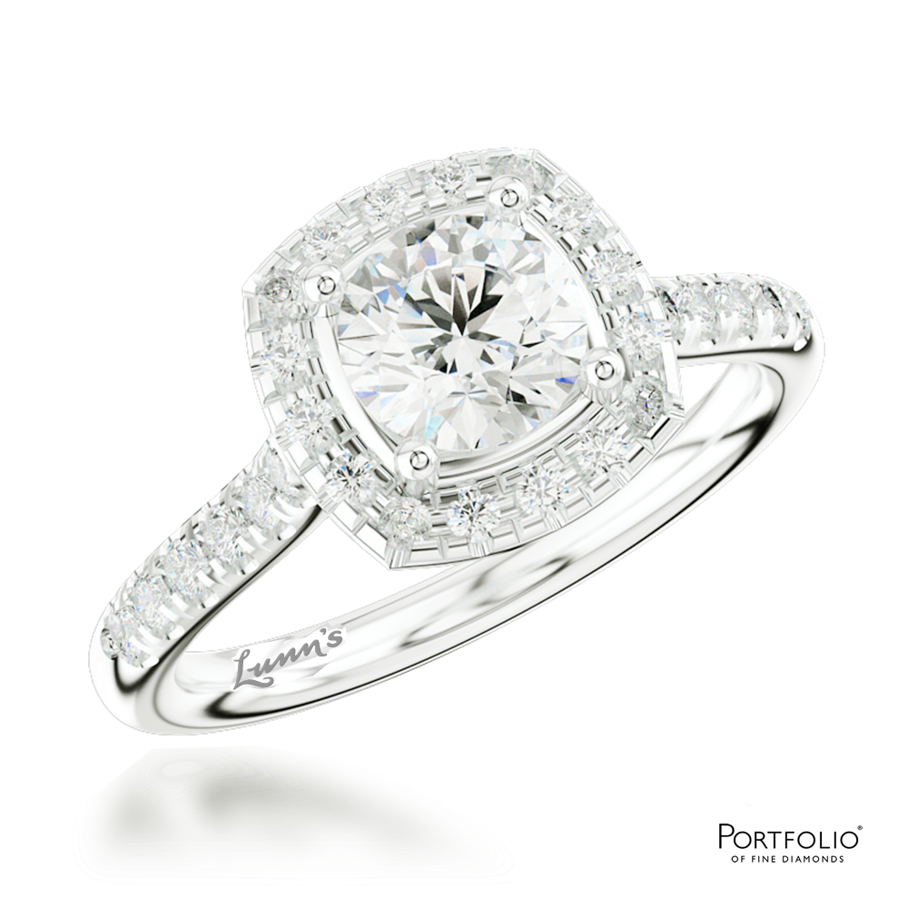 Cluster 0.70ct H SI1 Diamond Platinum Ring