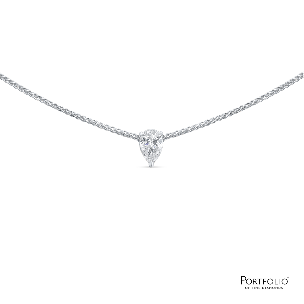 0.48ct E VS2 Diamond White Gold Necklace