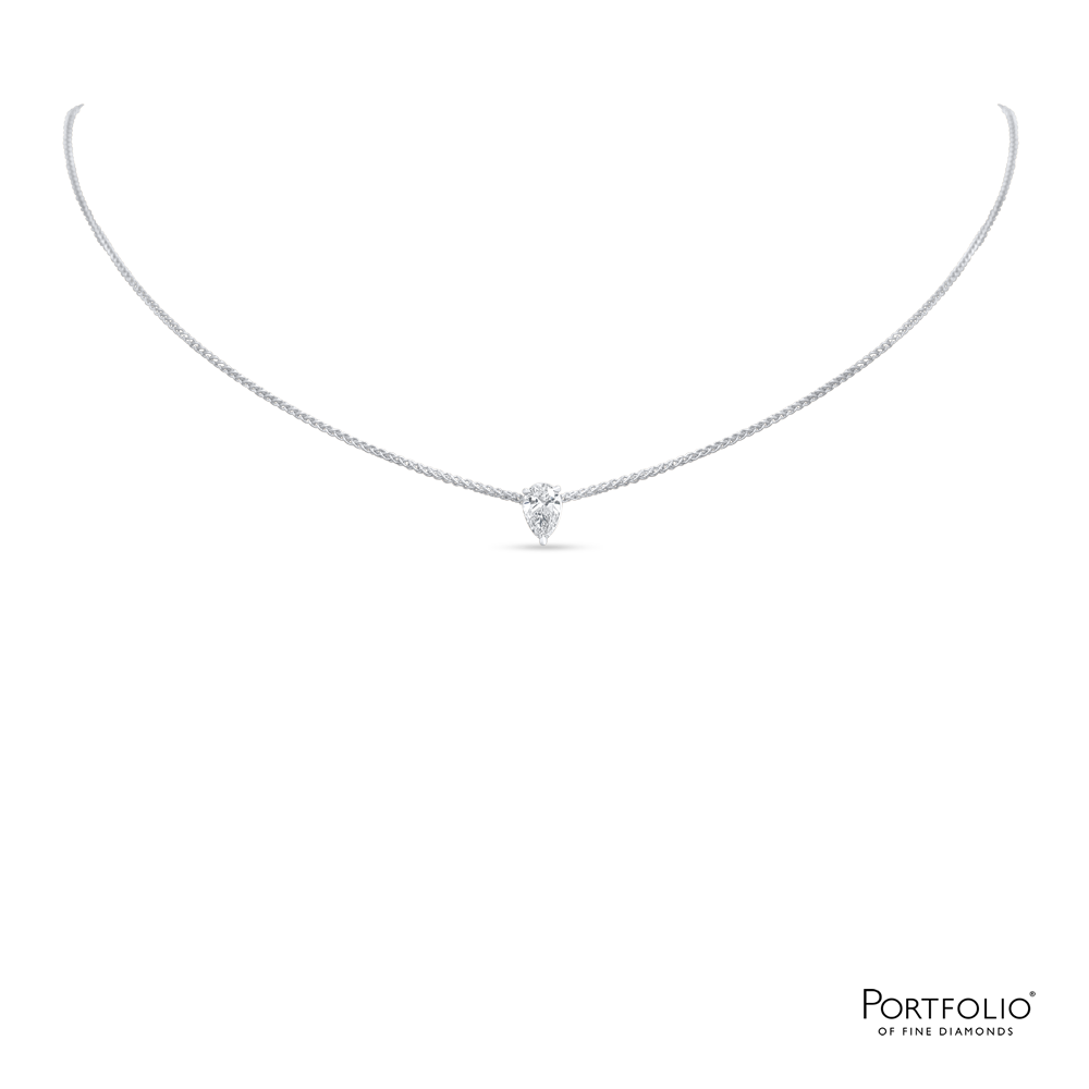 0.48ct E VS2 Diamond White Gold Necklace
