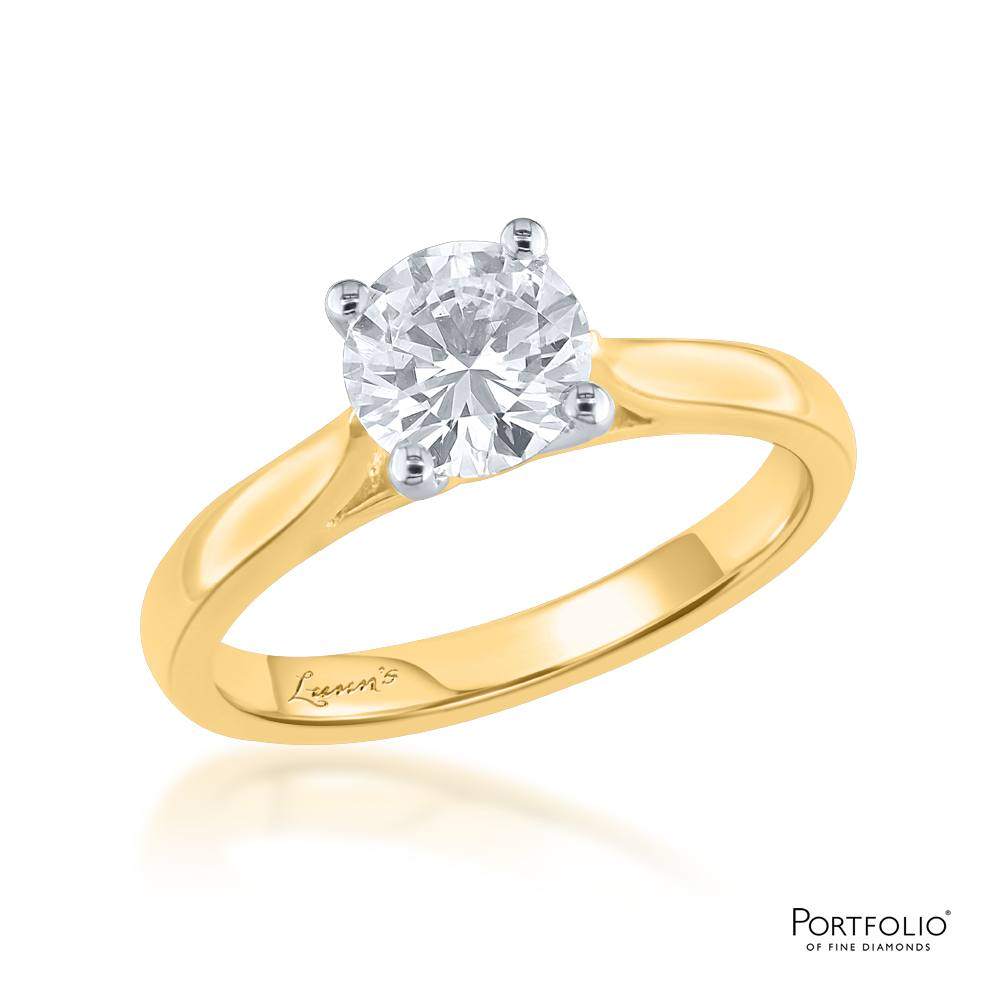 Solitaire1.04ct F SI2 Yellow Gold Ring