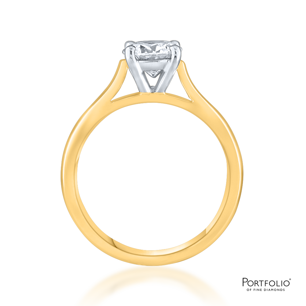 Solitaire1.04ct F SI2 Yellow Gold Ring