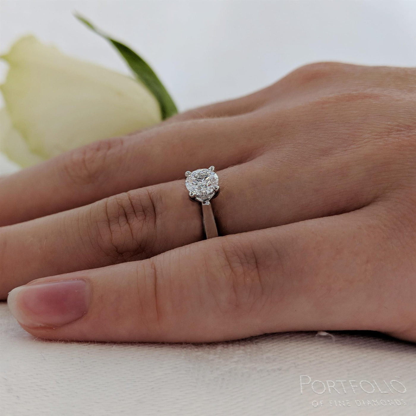 Solitaire 0.40ct E SI1 Diamond Platinum Ring