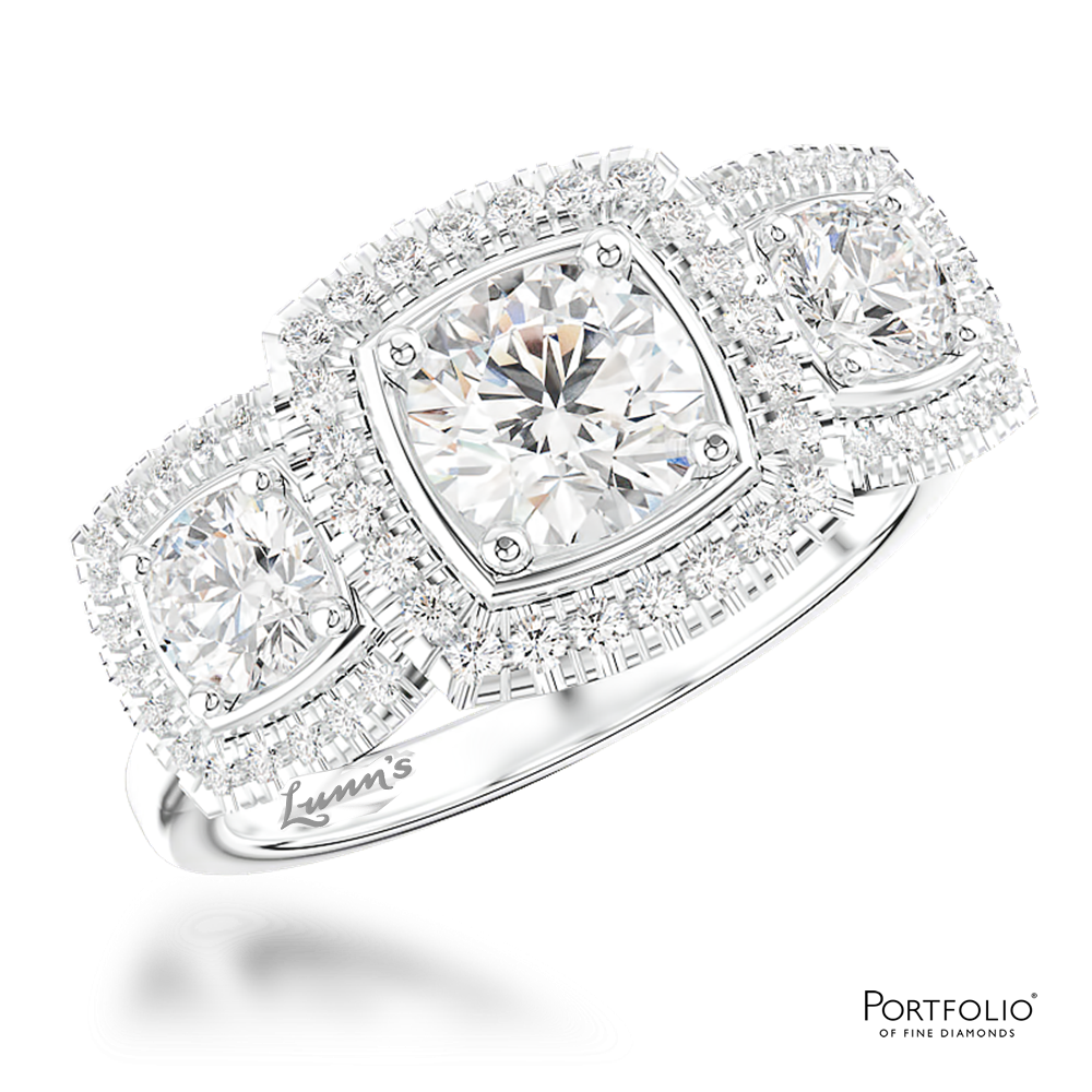 Skye Brava Three Stone 0.71ct F SI1 Diamond Platinum Ring