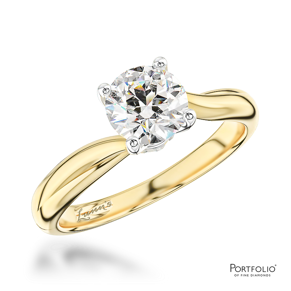 Solitaire 0.50ct G SI1 Diamond Yellow Gold/Platinum Ring