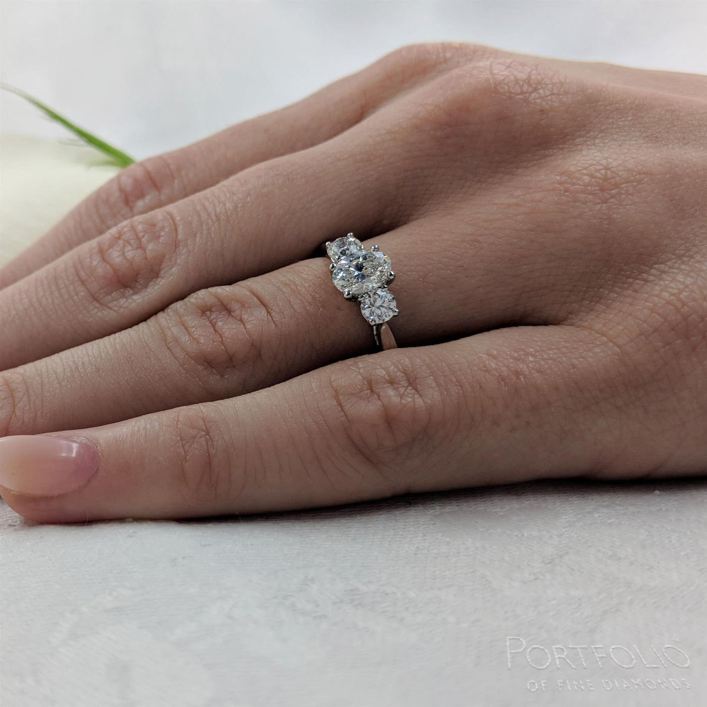 Three Stone 0.51ct D SI1 Diamond Platinum Ring