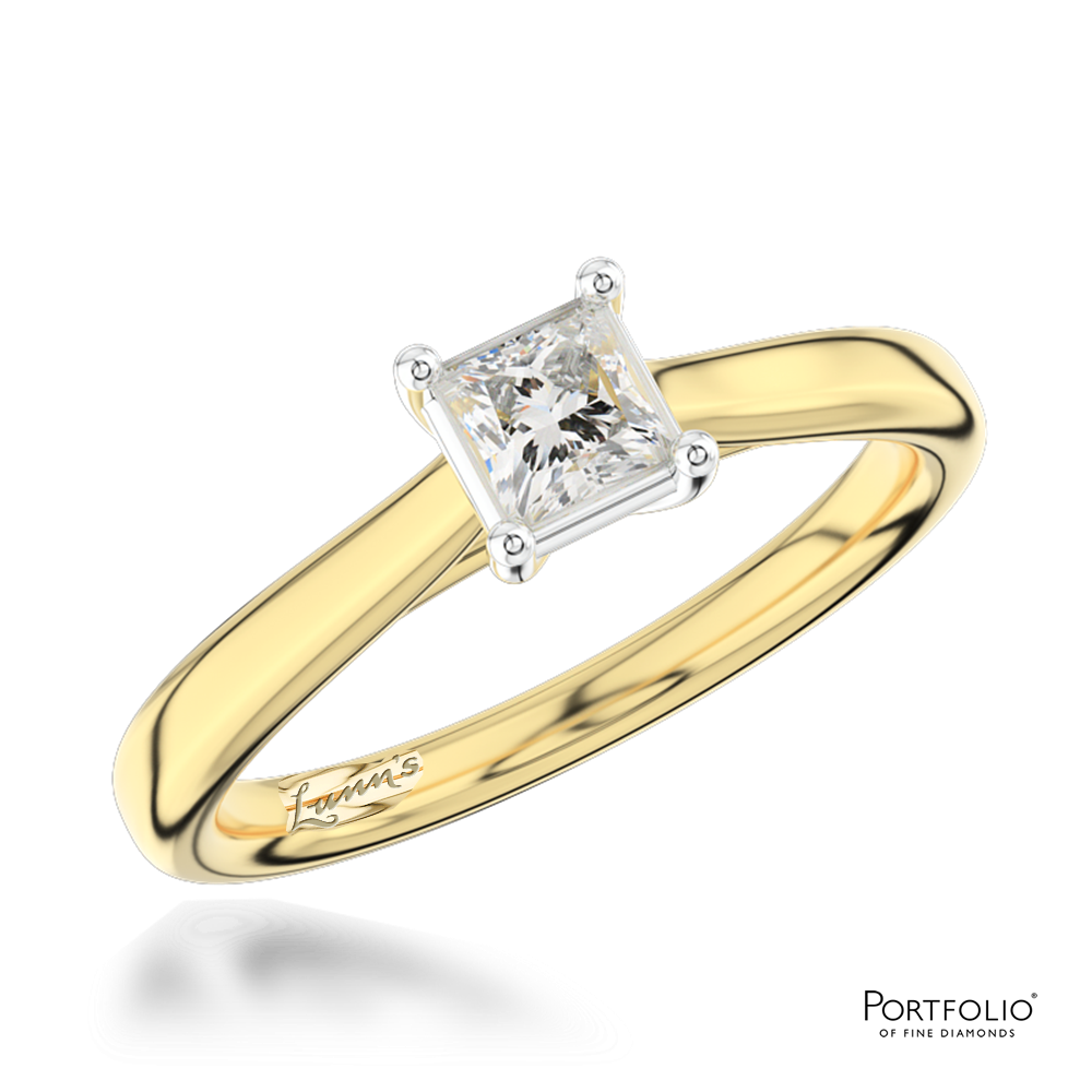 Solitaire 0.30ct G VS1 Diamond Yellow Gold/Platinum Ring