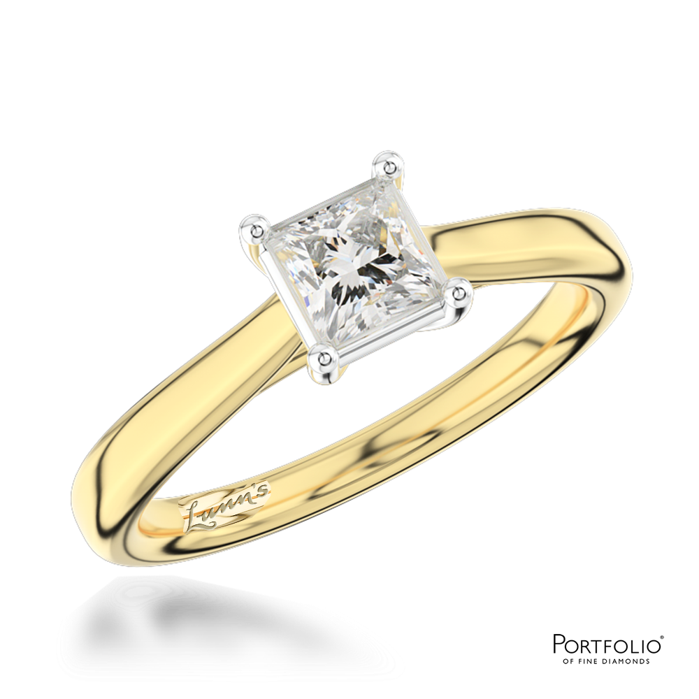 Solitaire 0.50ct G SI1 Diamond Yellow Gold/Platinum Ring