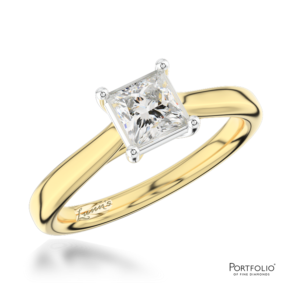 Solitaire 0.60ct G SI1 Diamond Yellow Gold/Platinum Ring