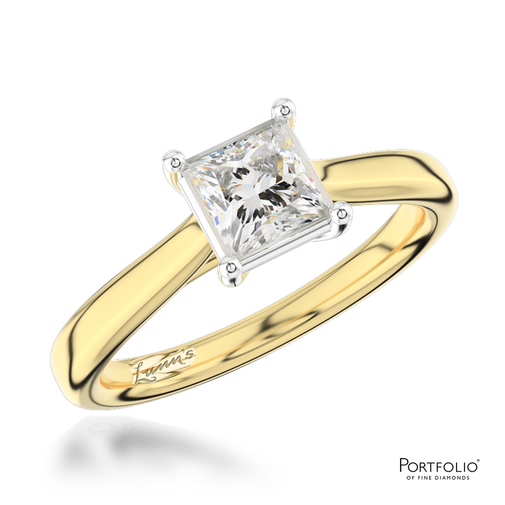 Solitaire 0.73ct G VVS1 Diamond Yellow Gold/Platinum Ring