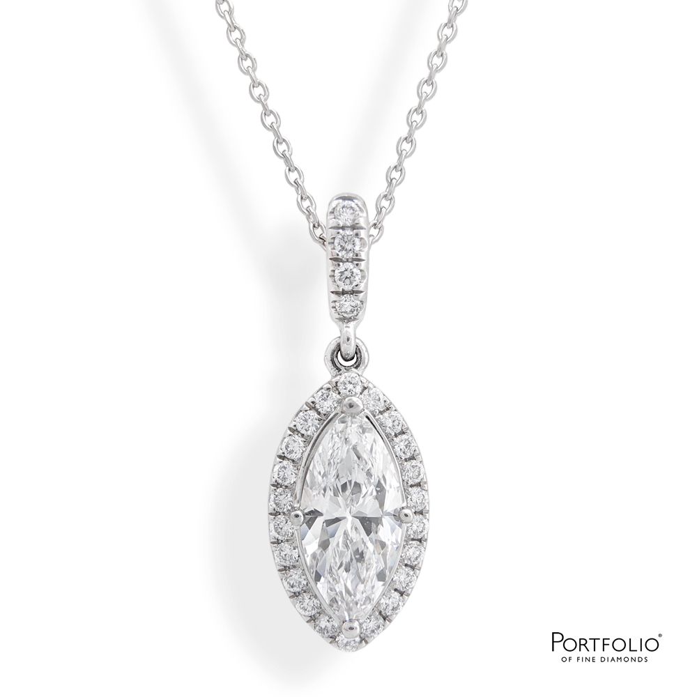 0.56ct D SI1 Diamond Platinum Pendant