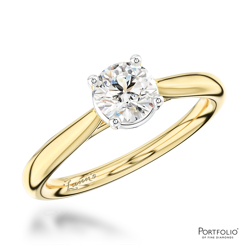 Solitaire 0.80ct F SI1 Diamond Yellow Gold/Platinum Ring