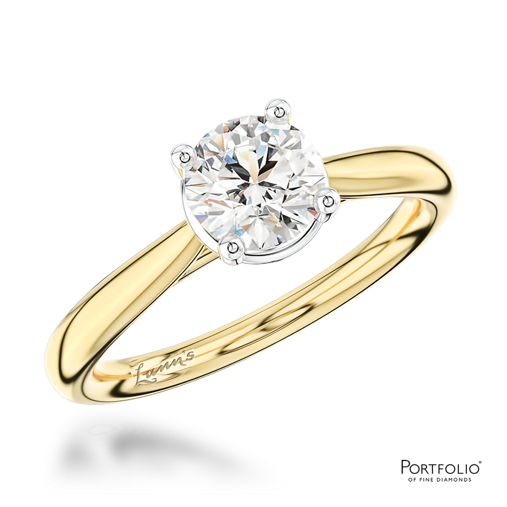 Solitaire 1.70ct H SI2 Diamond Yellow Gold/Platinum Ring