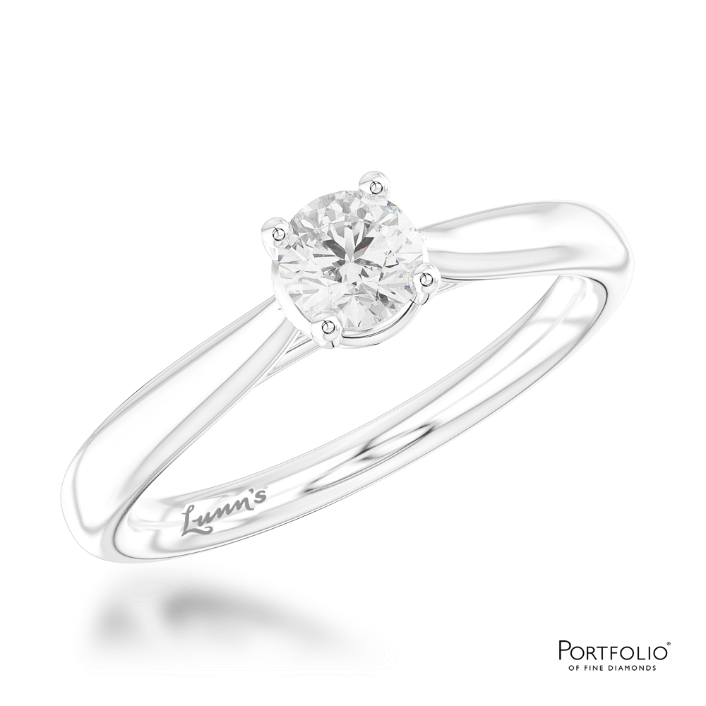 Solitaire 0.41ct H VS2 Diamond Platinum Ring