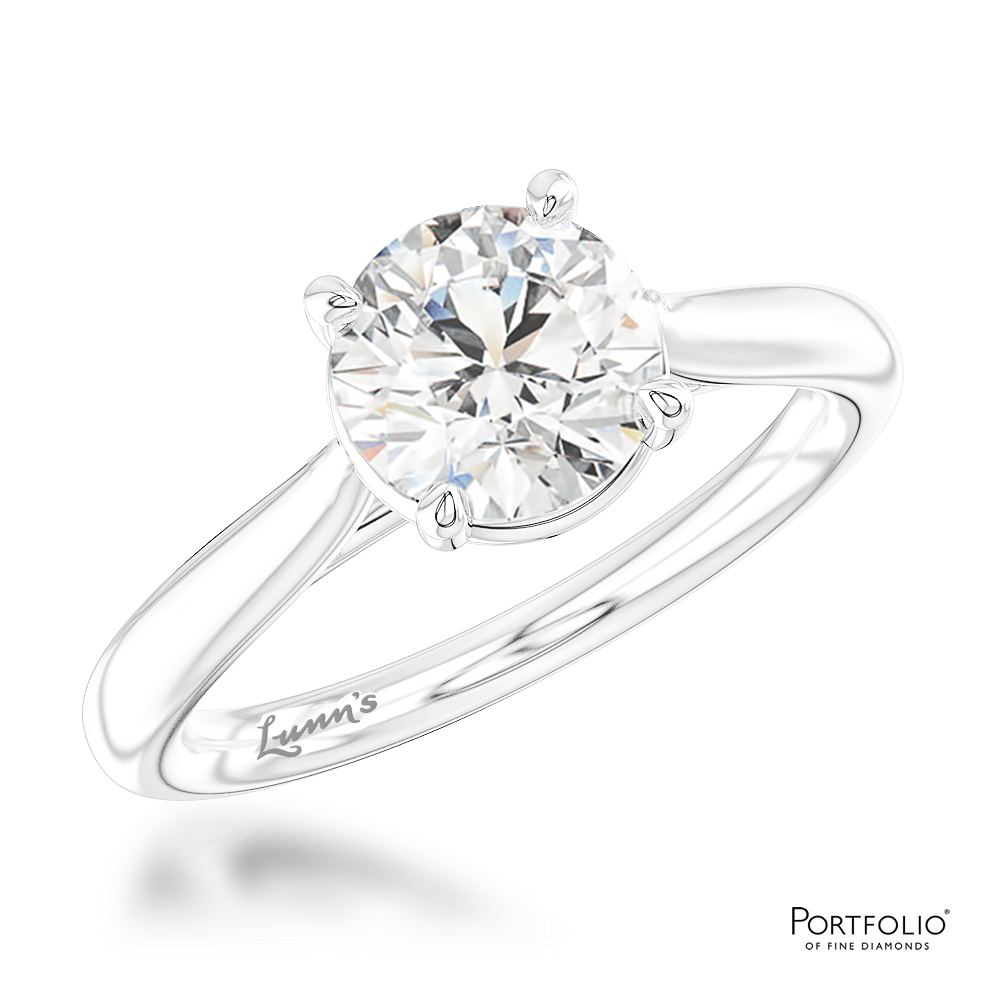 Solitaire 1.05ct F SI2 Diamond Platinum Ring