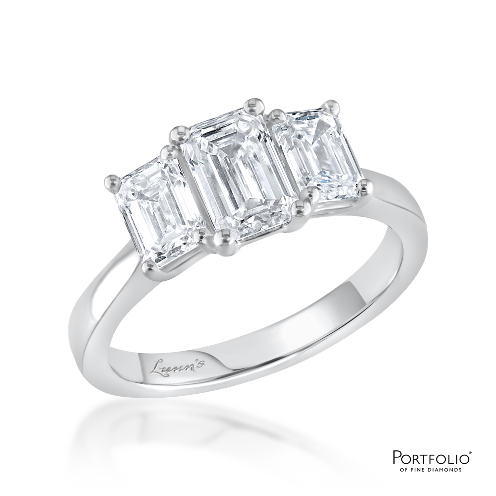 Three Stone 0.96ct E VS1 Diamond Platinum Ring