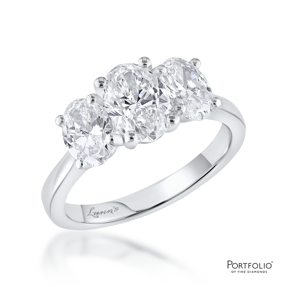 Three Stone 1.03ct F SI1 Diamond Platinum Ring