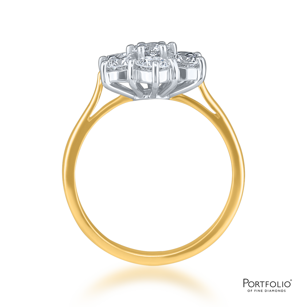 Cluster 0.25ct G VS2 Diamond Yellow Gold/Platinum Ring