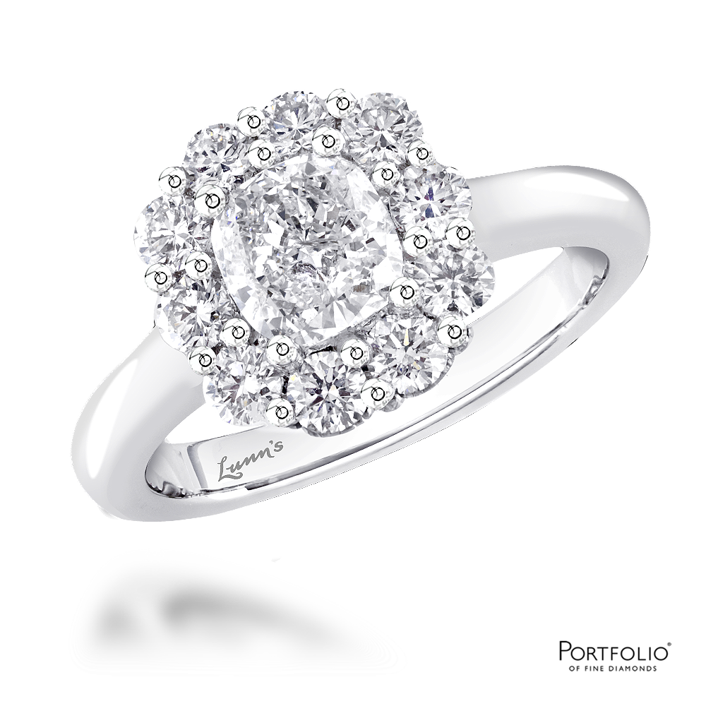 Cluster 1.01ct E SI2 Diamond Platinum Ring