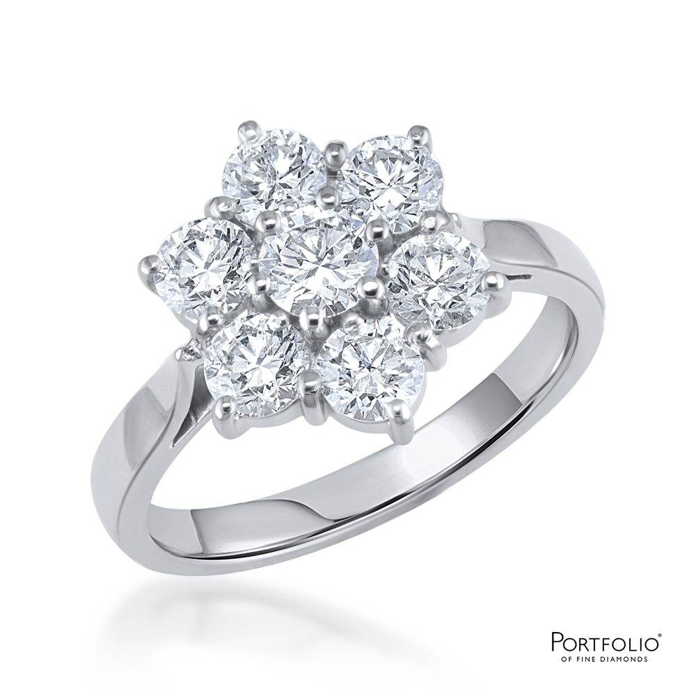Cluster 0.27ct E SI1 Diamond Platinum Ring