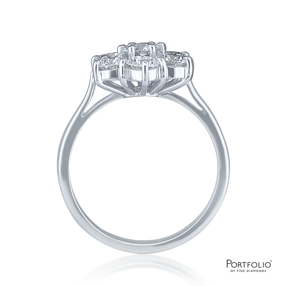 Cluster 0.27ct E SI1 Diamond Platinum Ring