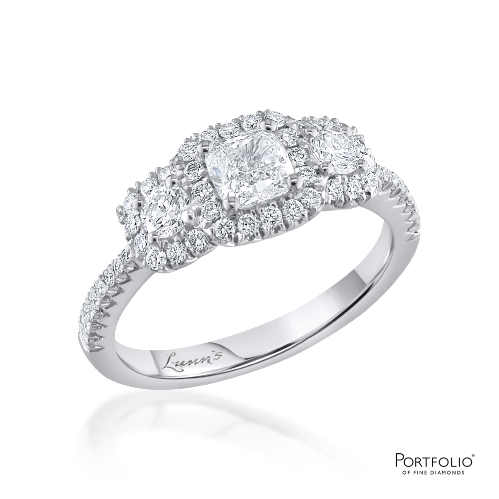 Cluster 0.56ct G VVS2 Diamond Platinum Ring