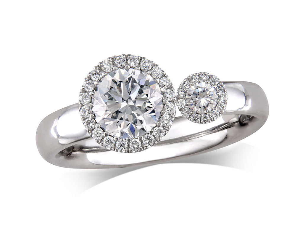 Cluster 0.90ct F SI1 Diamond Platinum Ring