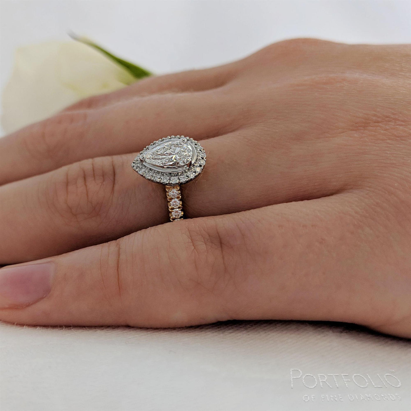 Cluster 0.40ct G VS2 Diamond Yellow Gold/Platinum Ring