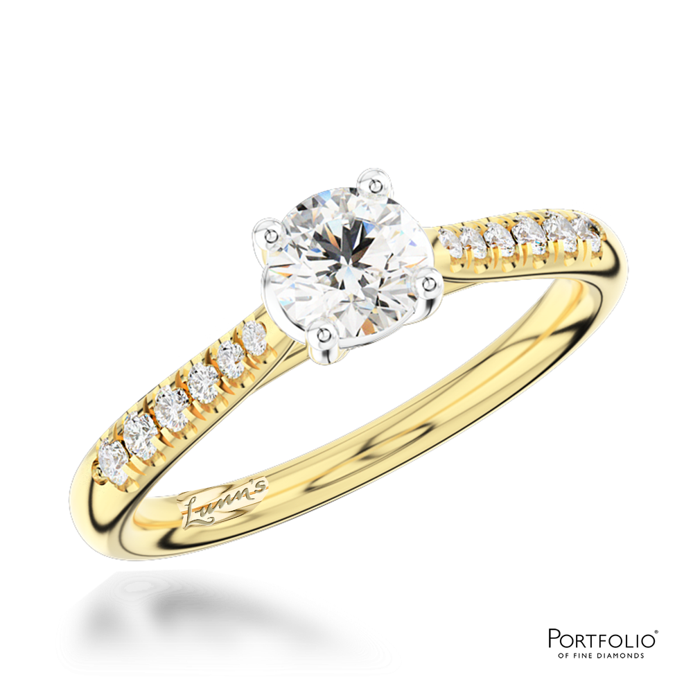 Solitaire 0.40ct E SI1 Diamond Yellow Gold/Platinum Ring