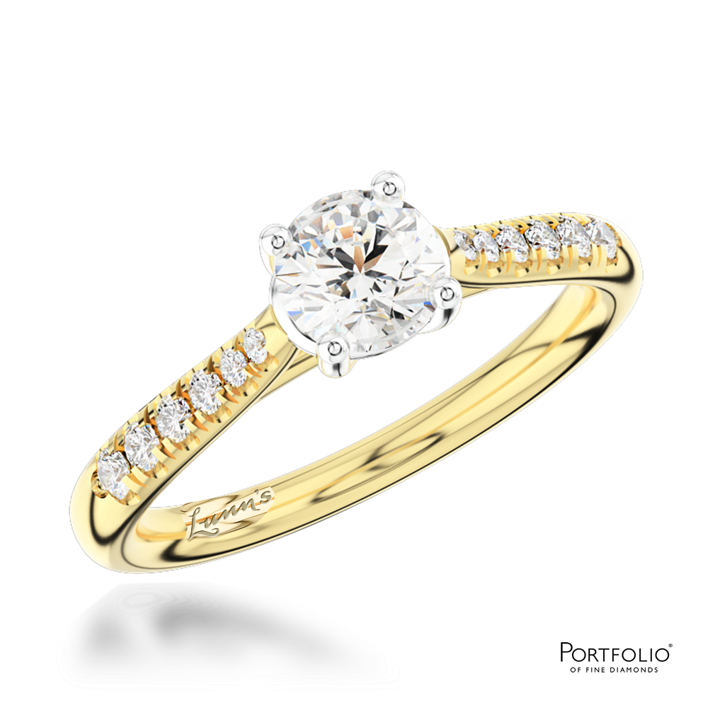 Solitaire 0.51ct G SI1 Diamond Yellow Gold/Platinum Ring