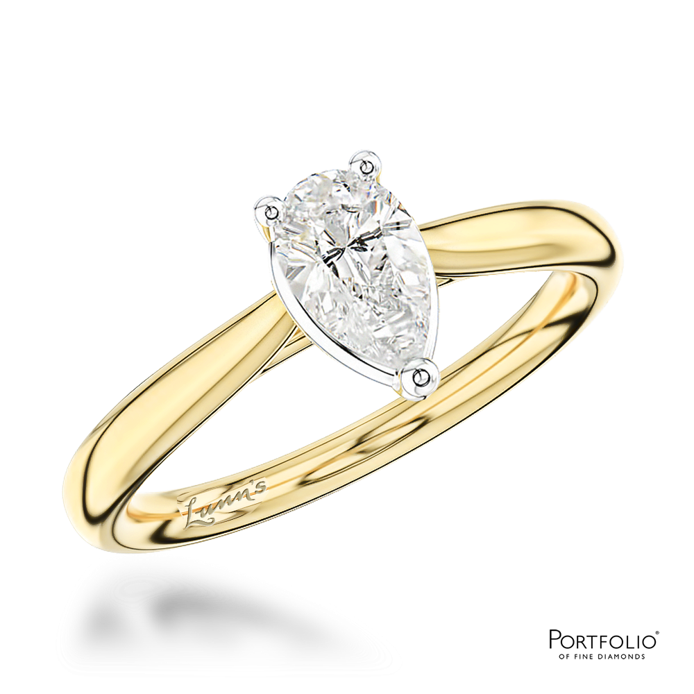 Solitaire 0.70ct F VS1 Diamond Yellow Gold/Platinum Ring