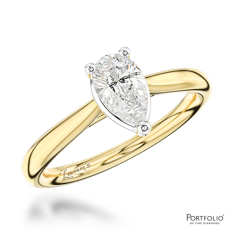 Solitaire 0.90ct E VVS2 Diamond Yellow Gold/Platinum Ring