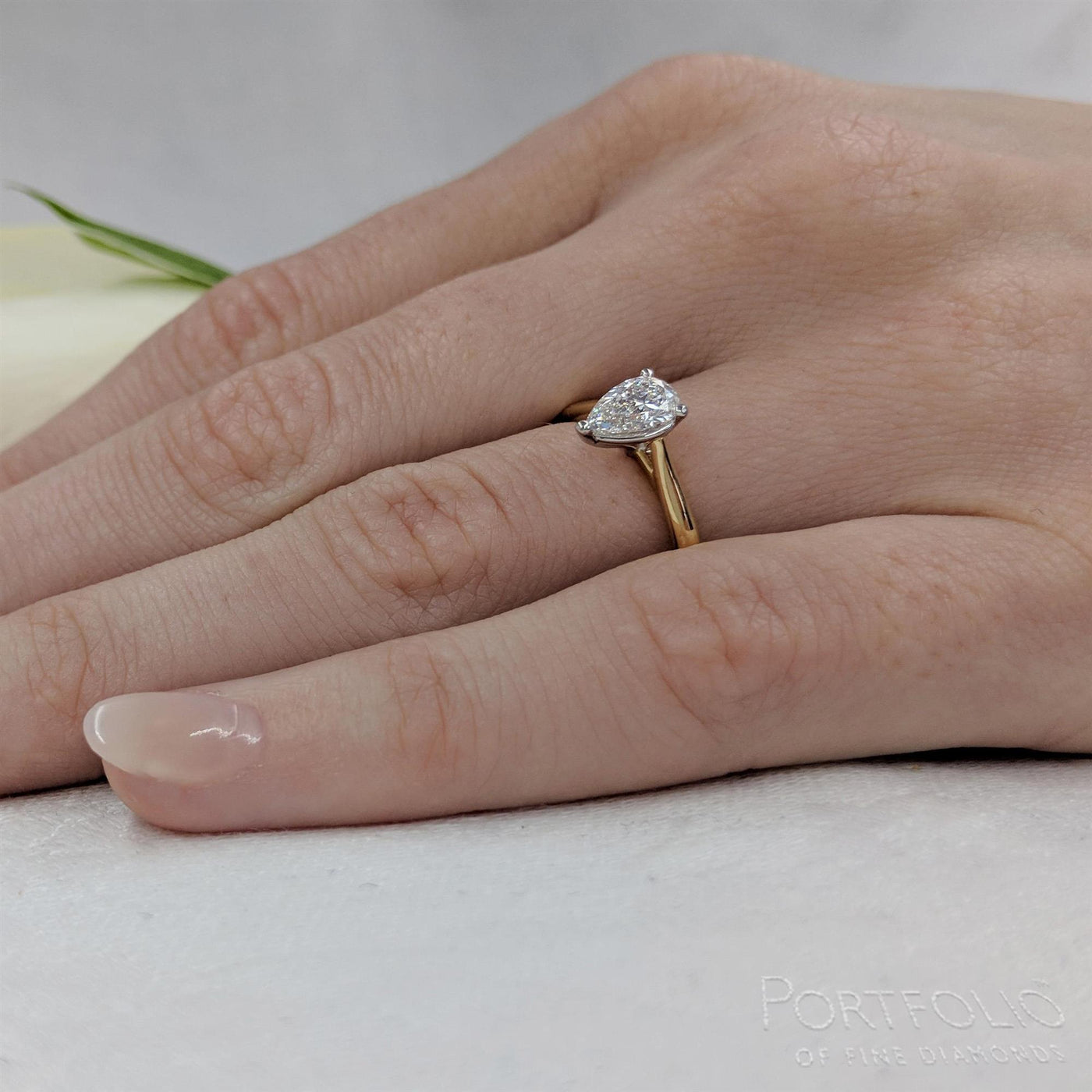Solitaire 0.50ct F SI1 Diamond Yellow Gold/Platinum Ring