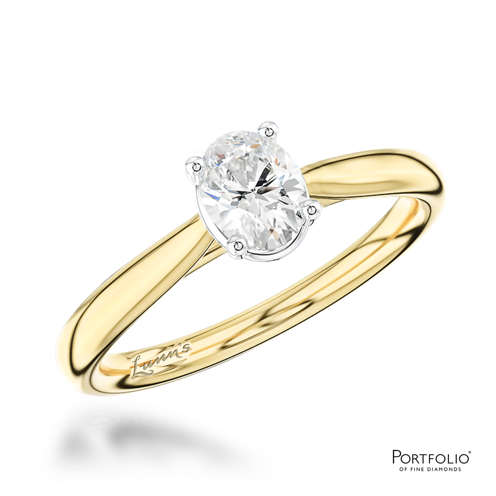 Solitaire 0.42ct D VS2 Diamond Yellow Gold/Platinum Ring