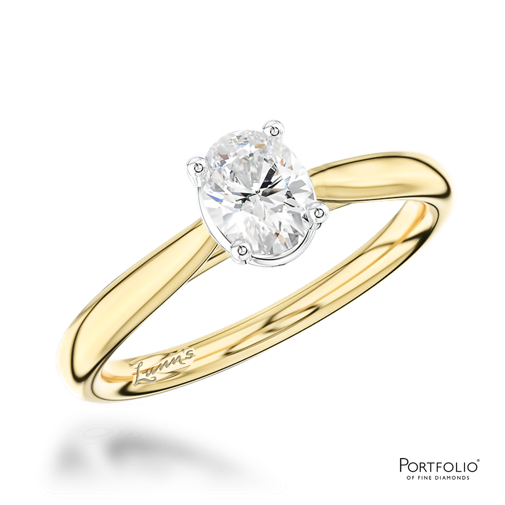 Solitaire 0.50ct D SI1 Diamond Yellow Gold/Platinum Ring