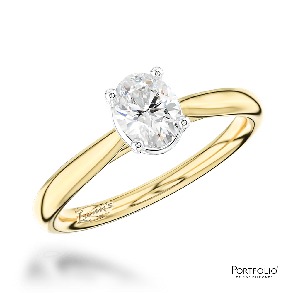 Solitaire 0.73ct D SI1 Diamond Yellow Gold/Platinum Ring