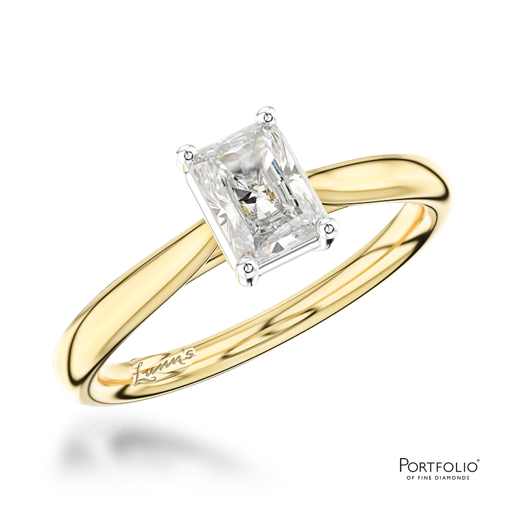 Solitaire 1.00ct E VS2 Diamond Yellow Gold/Platinum Ring