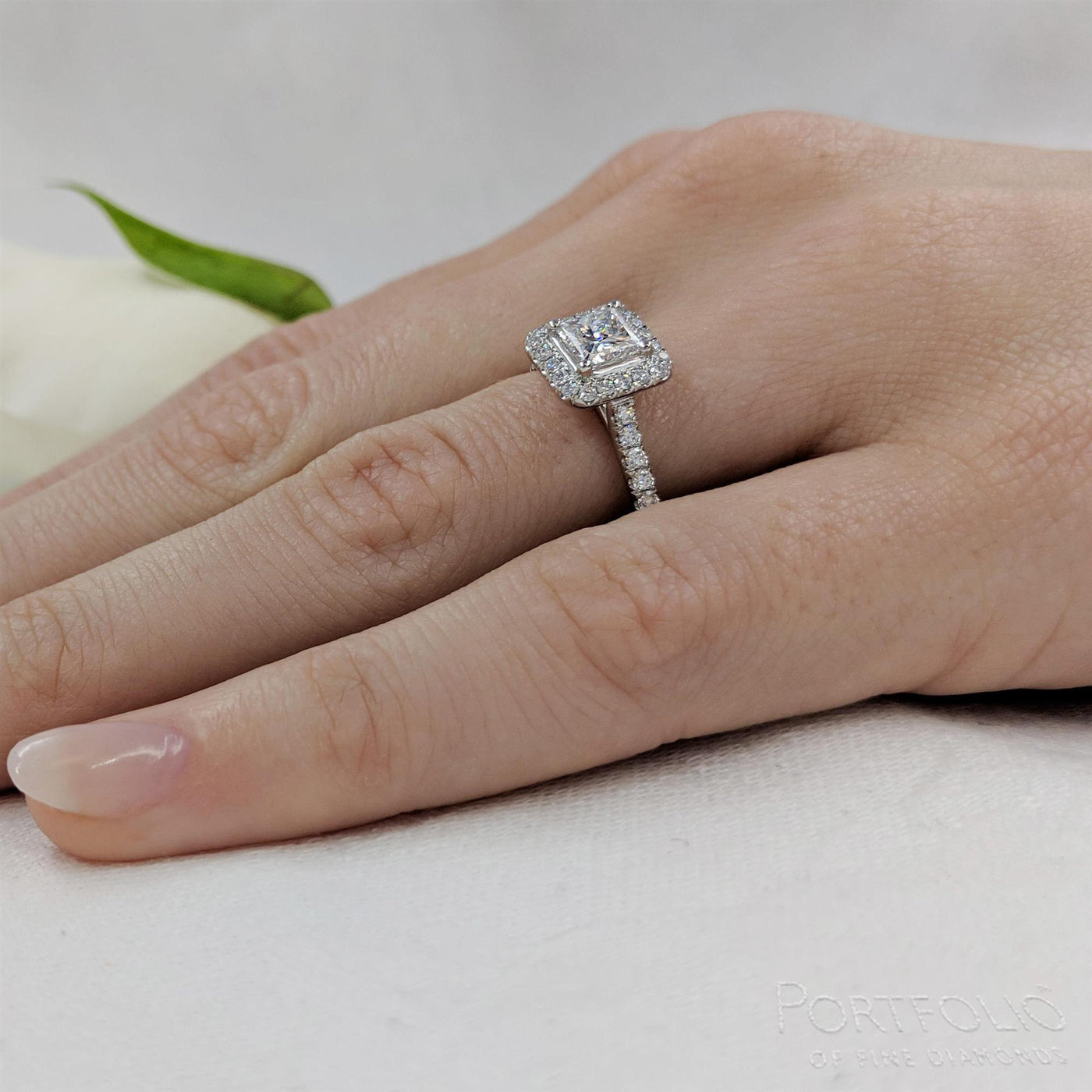 Cluster 0.71ct F VS2 Diamond Platinum Ring