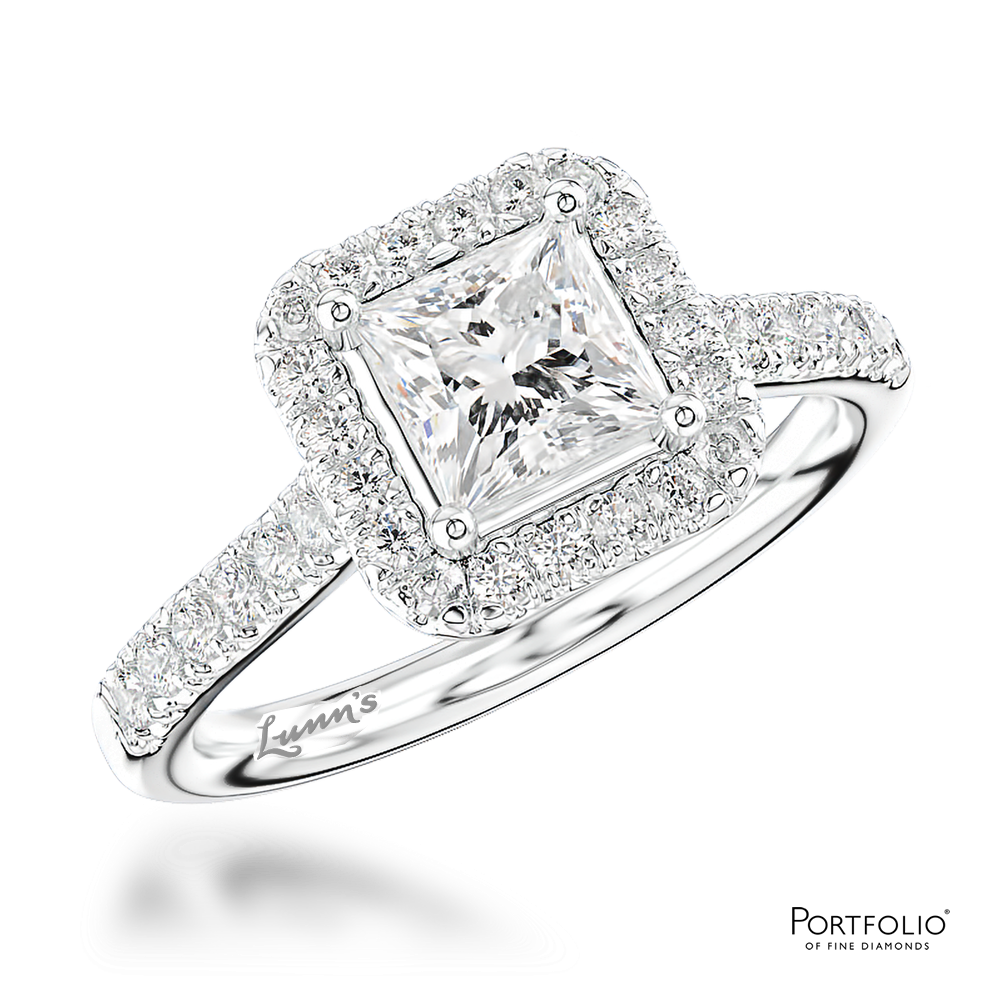 Cluster 0.71ct F VS2 Diamond Platinum Ring