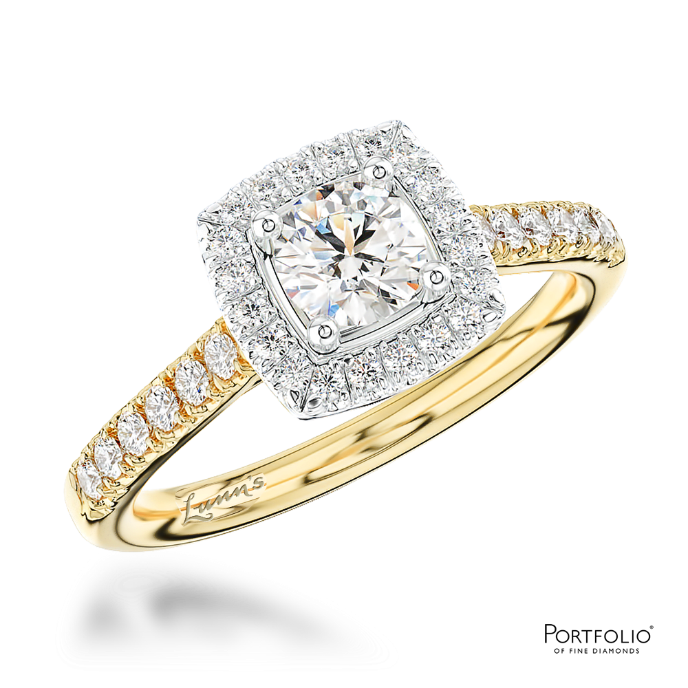 Cluster 0.31ct D SI1 Diamond Yellow Gold/Platinum Ring