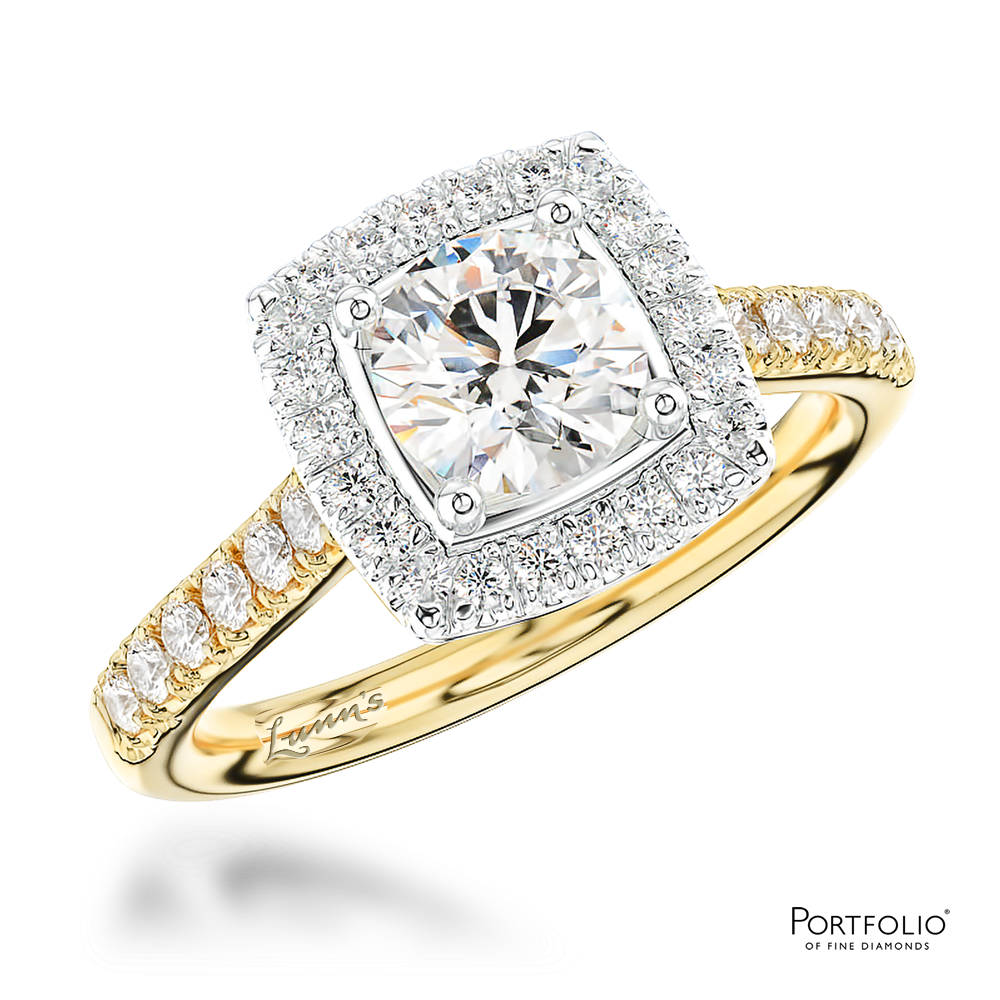 Cluster 0.70ct G SI1 Diamond Yellow Gold/Platinum Ring