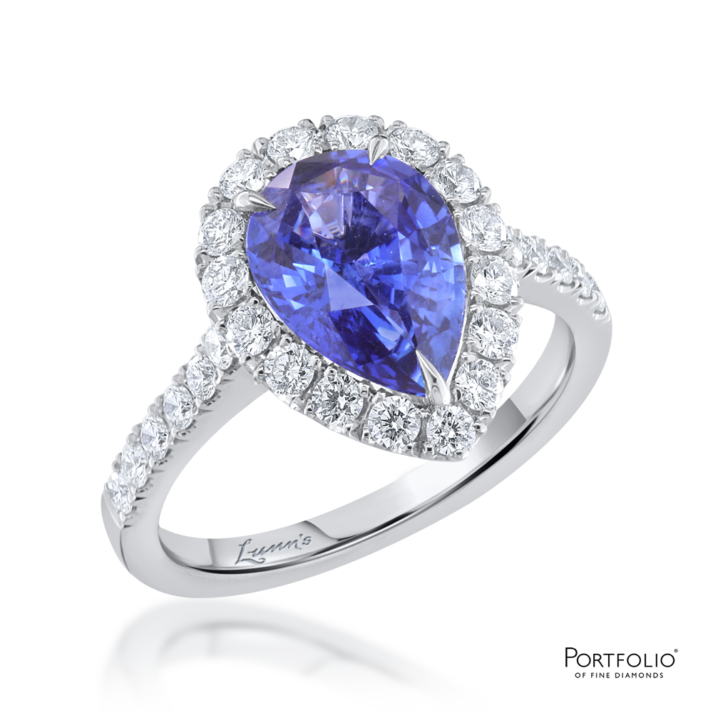 Cluster 2.55ct Sapphire Platinum Ring