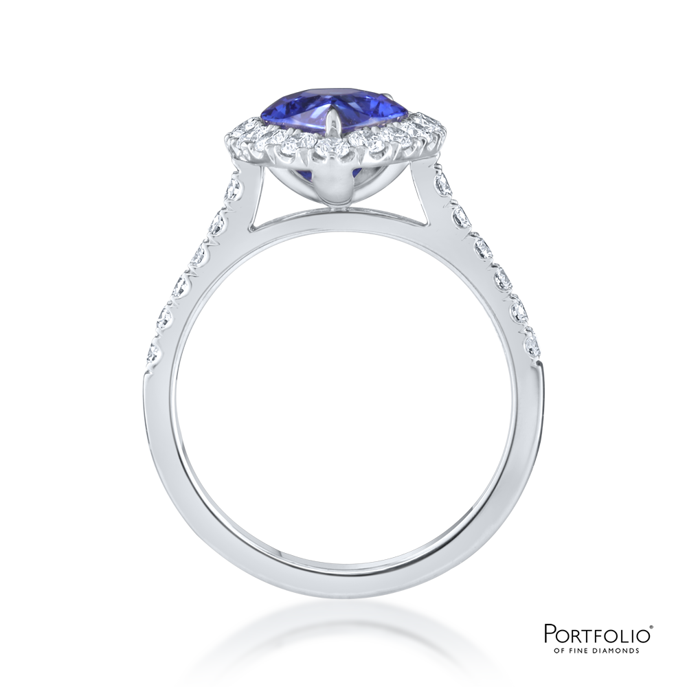 Cluster 2.55ct Sapphire Platinum Ring