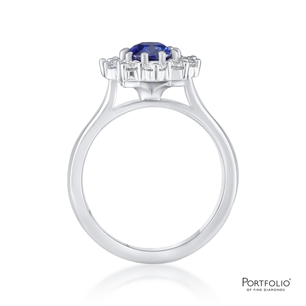 Cluster 1.56ct Sapphire Platinum Ring