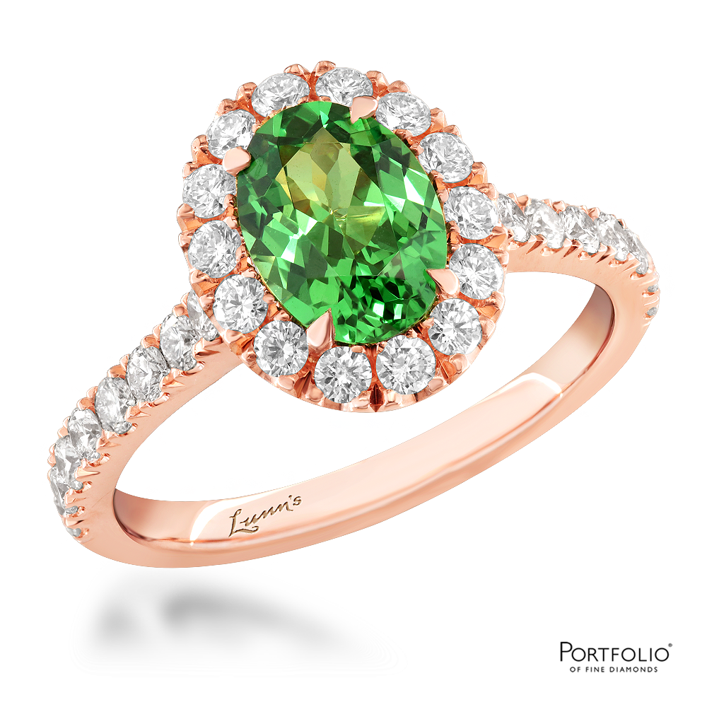 Cluster 1.30ct Tsavorite Rose Gold Ring