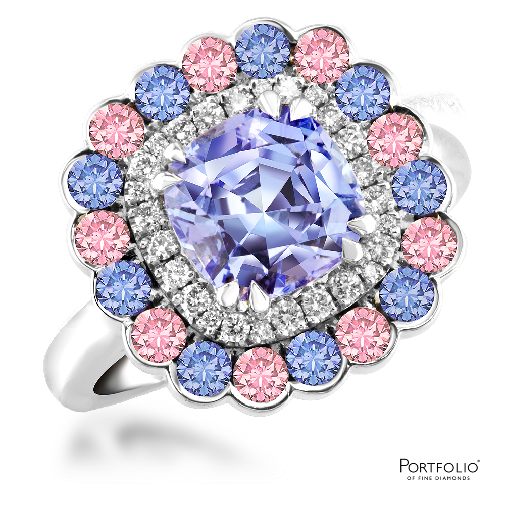 Cluster 2.14ct Tanzanite White Gold Ring