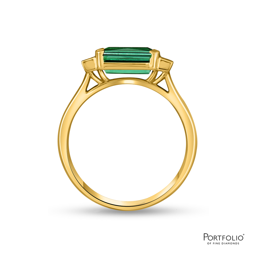 Stacking 1.56ct Green Tourmaline Yellow Gold Ring