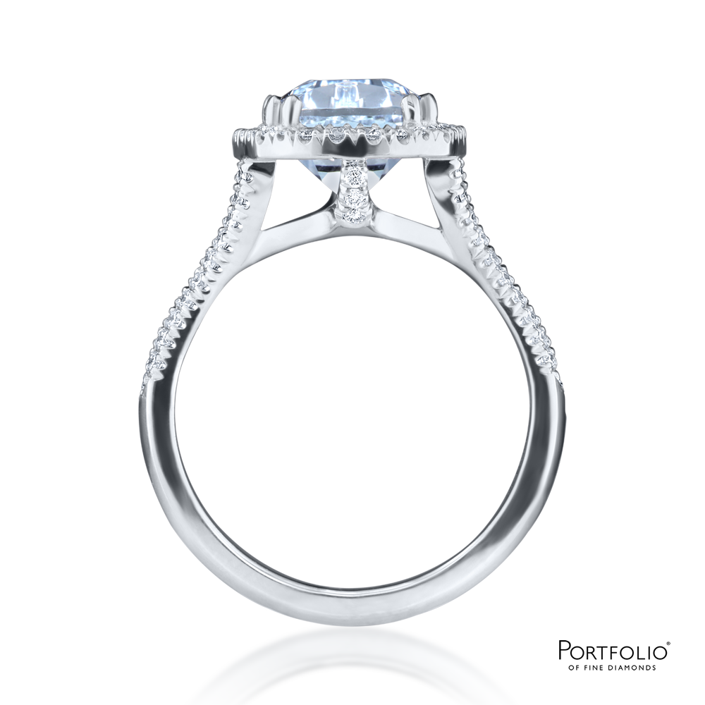 Cluster 4.71ct  Aquamarine White Gold Ring