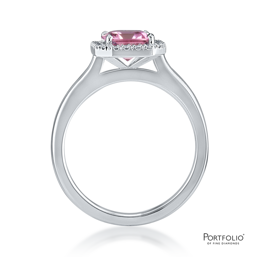 Cluster 2.07ct Rhodolite Garnet and Diamond White Gold Ring